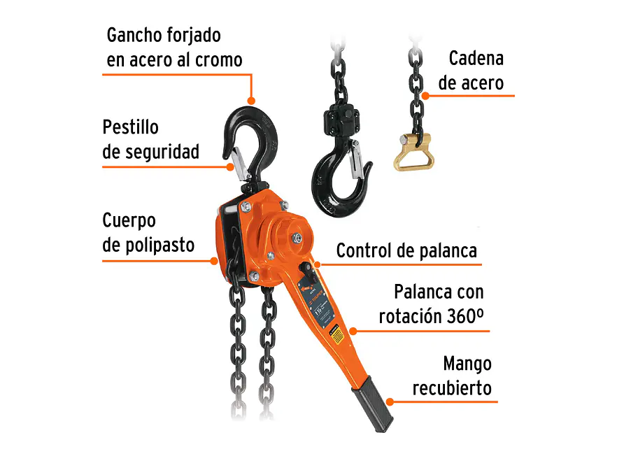 Diferencial de palanca Truper 16842, 1-1/2 toneladas  - Foto 2 | aztools.co
