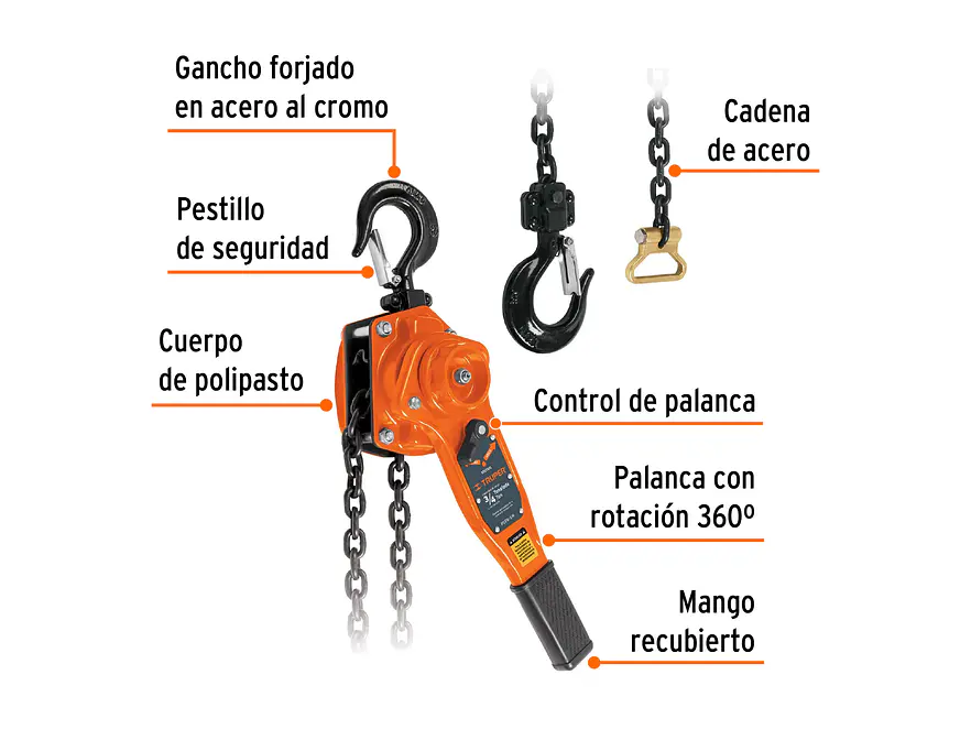 Diferencial de palanca Truper 16840, 3/4 toneladas  - Foto 2 | aztools.co
