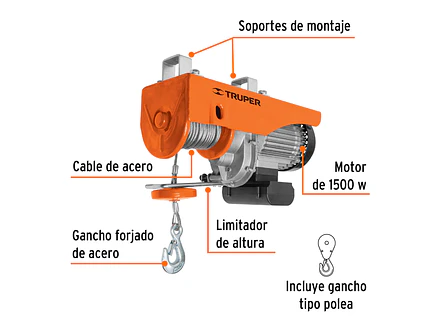 Diferencial eléctrico Truper 16847 800 kg  - Foto 3 | aztools.co
