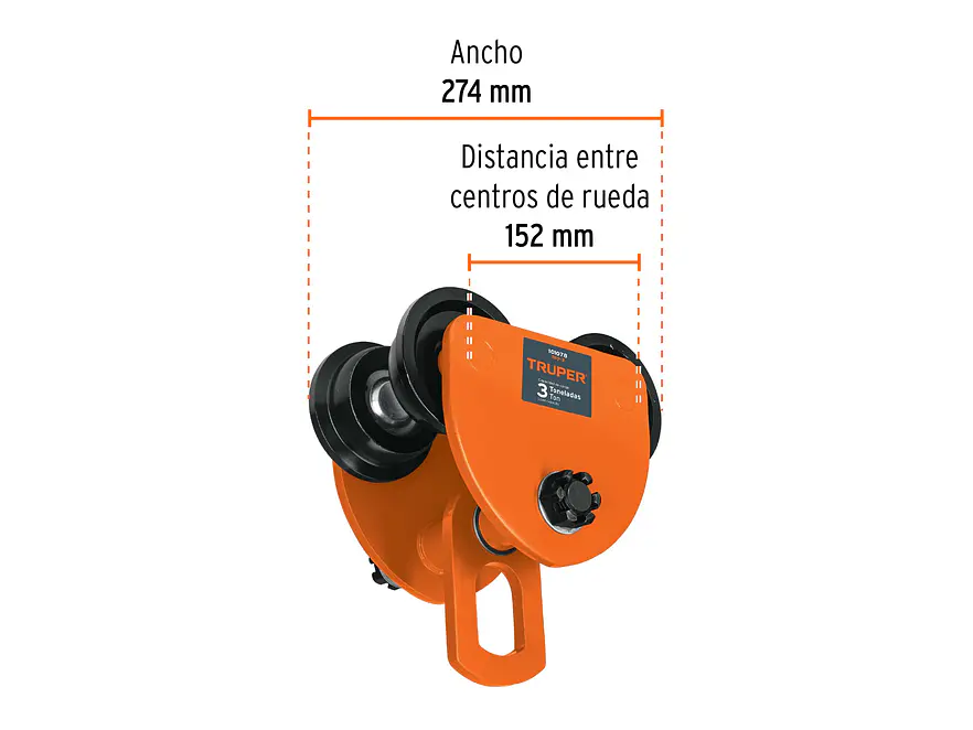 Trole de carga para vigas IPS e IPR, ajustable, 3 Ton