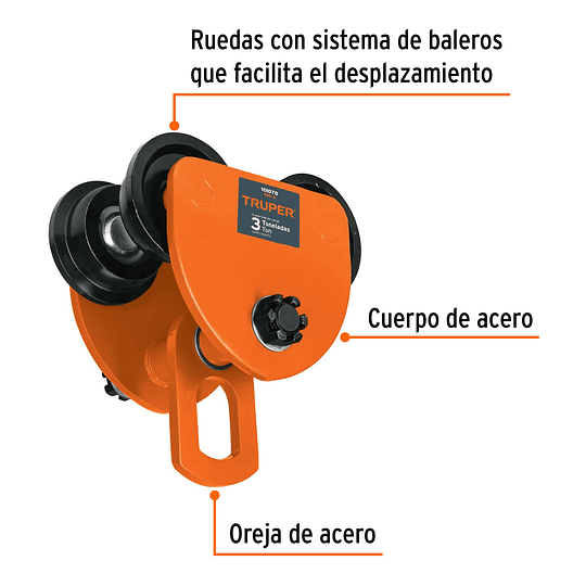 Trole de carga para vigas IPS e IPR, ajustable, 3 Ton