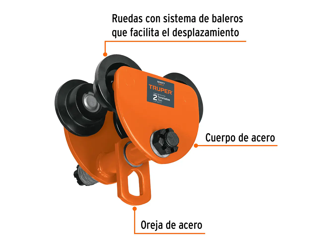 Trole de carga para vigas IPS e IPR, ajustable, 2 Ton