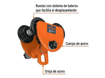 Trole de carga para vigas IPS e IPR, ajustable, 2 Ton