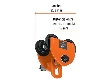 Trole de carga para vigas IPS e IPR, ajustable, 1 Ton