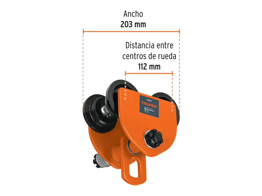 Trole de carga para vigas IPS e IPR, ajustable, 1 Ton