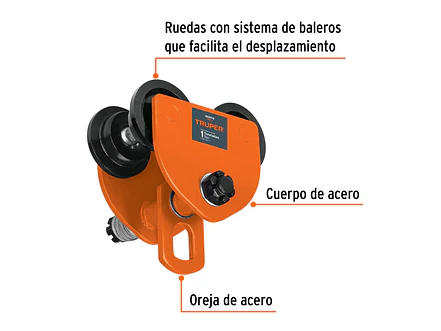 Trole de carga para vigas IPS e IPR, ajustable, 1 Ton