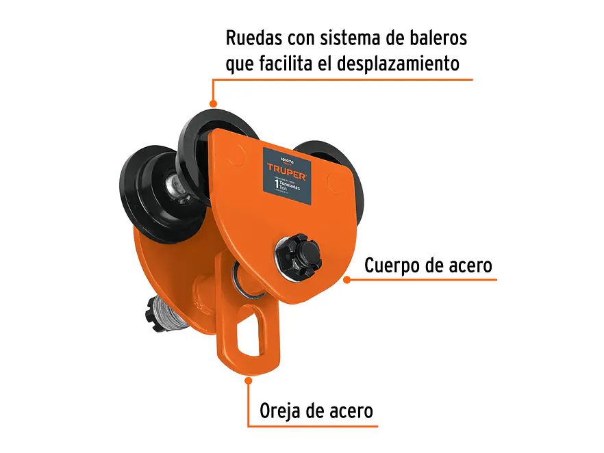 Trole de carga para vigas IPS e IPR, ajustable, 1 Ton