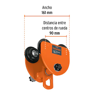 Trole de carga para vigas IPS e IPR, ajustable, 1/2 Ton