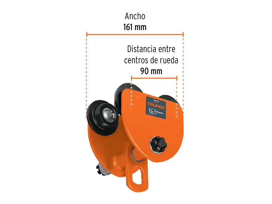 Trole de carga para vigas IPS e IPR, ajustable, 1/2 Ton