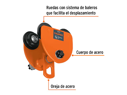 Trole de carga para vigas IPS e IPR, ajustable, 1/2 Ton