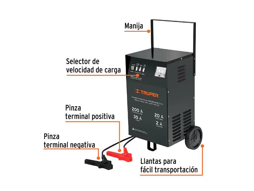 Cargador de baterías 200 A Truper 13029 - Foto 3 | aztools.co