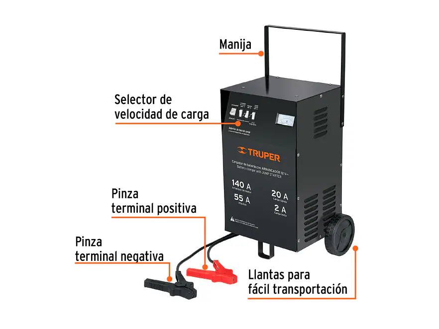 Cargador de baterías 140 A Truper 13028 - Foto 3 | aztools.co