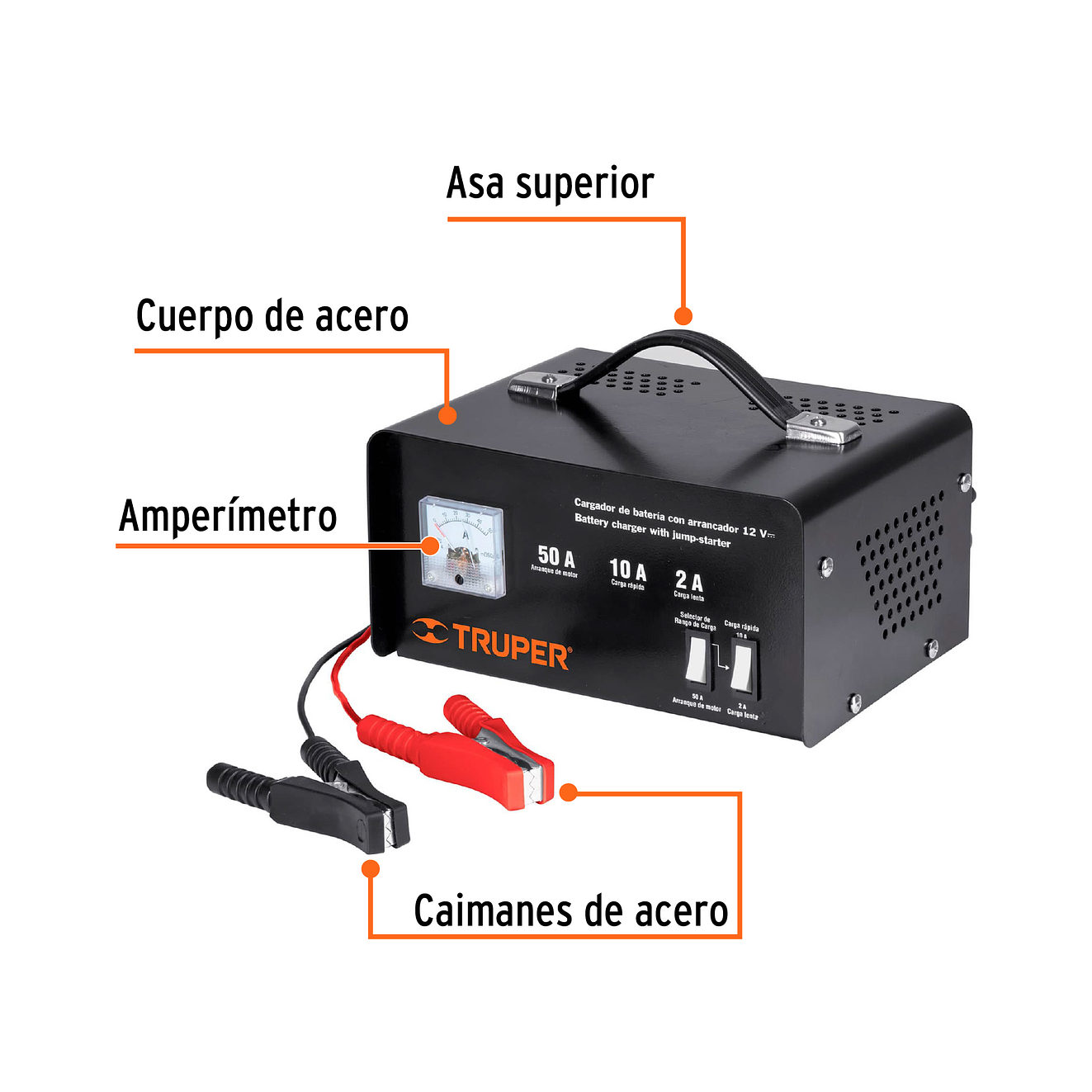Cargador Baterías Truper 13027 50A 12V 3