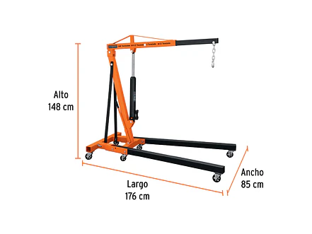 Pluma hidráulica Truper 12888, brazo ajustable, 2 toneladas  - Foto 3 | aztools.co