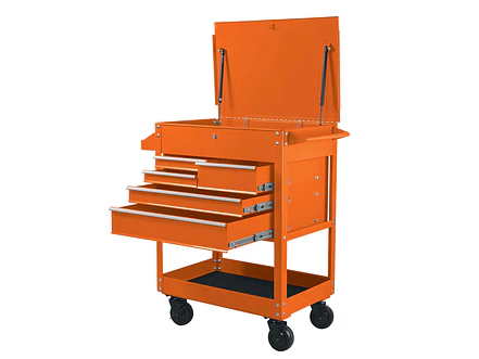Gabinete metálico móvil con 5 cajones, capacidad 320 kg
