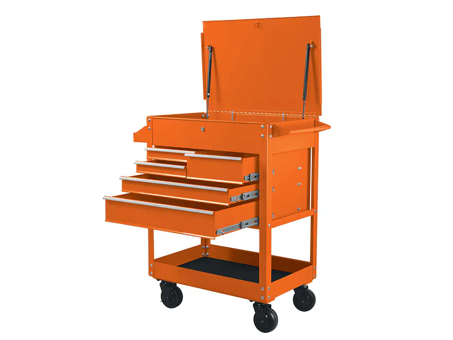 Gabinete metálico móvil con 5 cajones, capacidad 320 kg