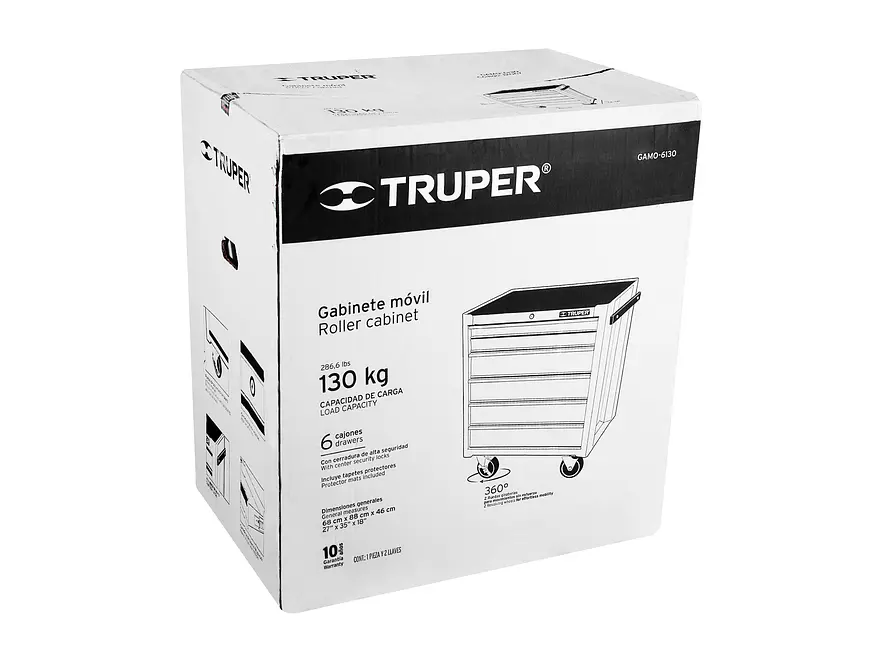 Gabinete metálico móvil, 6 cajones, capacidad 130 kg. Truper 12067 - Foto 4 | aztools.co