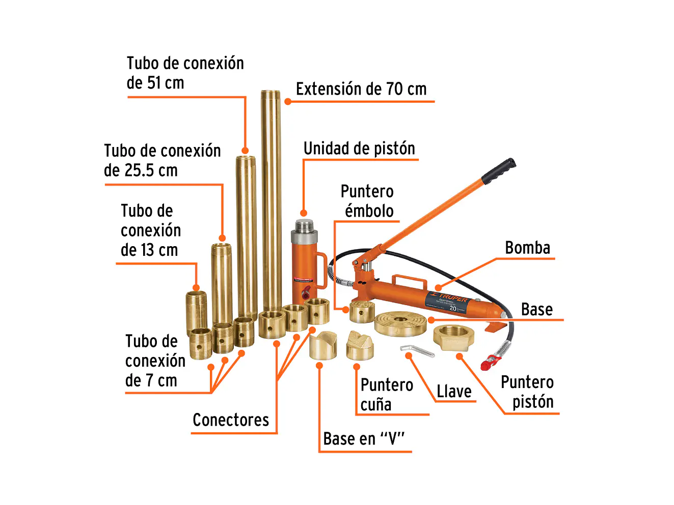 Porto power hidráulico Truper 14961, 20 toneladas  - Foto 2 | aztools.co