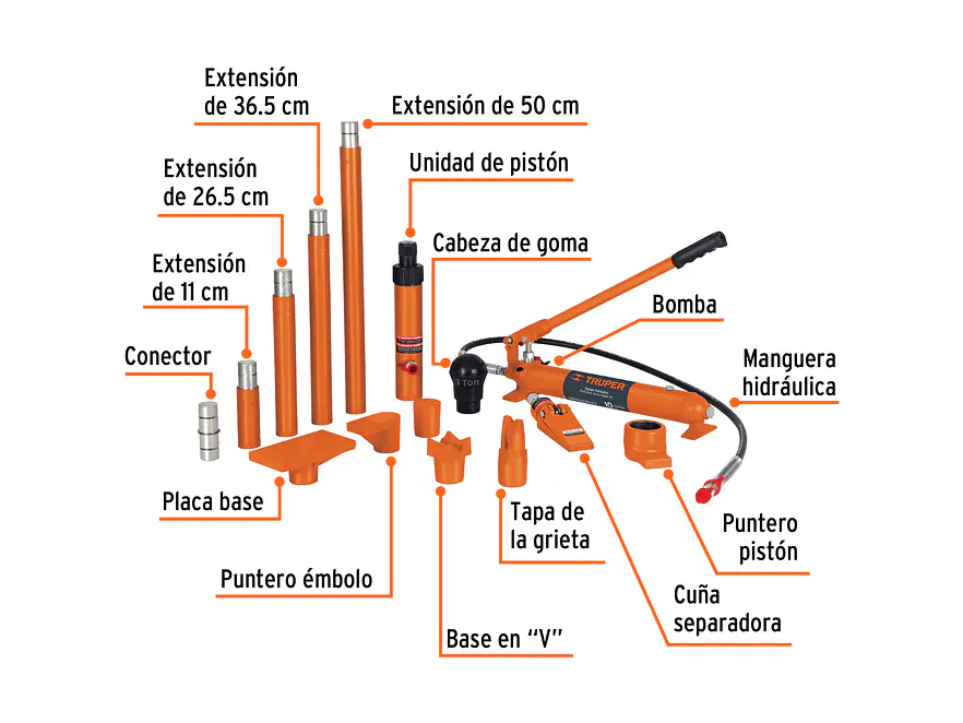 Porto power hidráulico Truper 14841, 10 toneladas  - Foto 2 | aztools.co