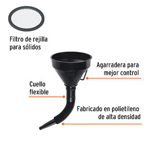 Embudo plástico flexible con filtro 5' TRUPER 11207