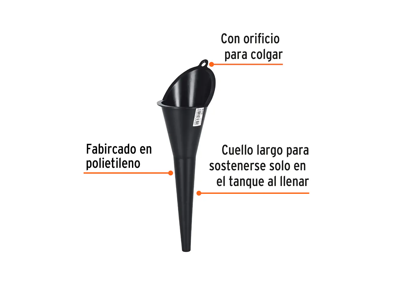 Embudo plástico 2.5' TRUPER 11205 - Foto 2 | aztools.co
