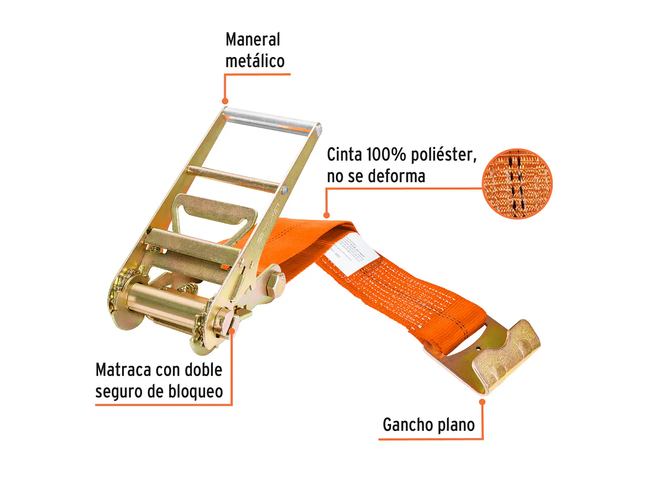 Sujetadores con matraca, carga máxima 7500 kg Truper 10314 - Foto 2 | aztools.co