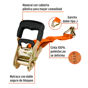 Eslinga con ratchet, carga máxima 2250 kg Truper 19283