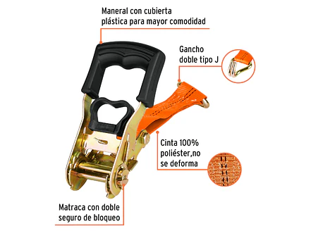Sujetadores con matraca, carga máxima 1500 kg, 2 piezas Truper 101831 - Foto 2 | aztools.co