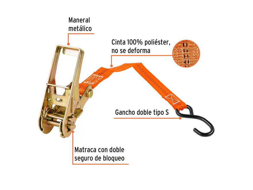 Juego de sujetadores con matraca, carga máx 400 kg, 2 piezas Truper 101739 - Foto 2 | aztools.co