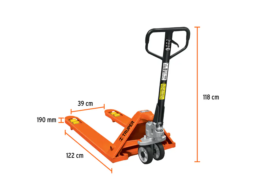 Estibador Truper 15081 2 toneldas, Elevación máx. 190mm - No rayan superficies - Foto 2 | aztools.co