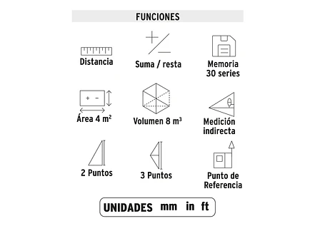 Medidor láser de distancia Truper 100374, 100m Luz verde - Foto 4 | aztools.co