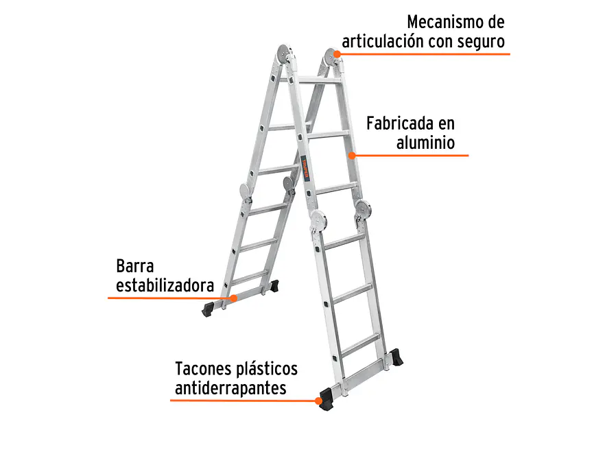 Escalera multiposición Truper 100495, 12 peldaños, Tipo I