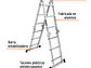 Escalera multiposición Truper 100495, 12 peldaños, Tipo I