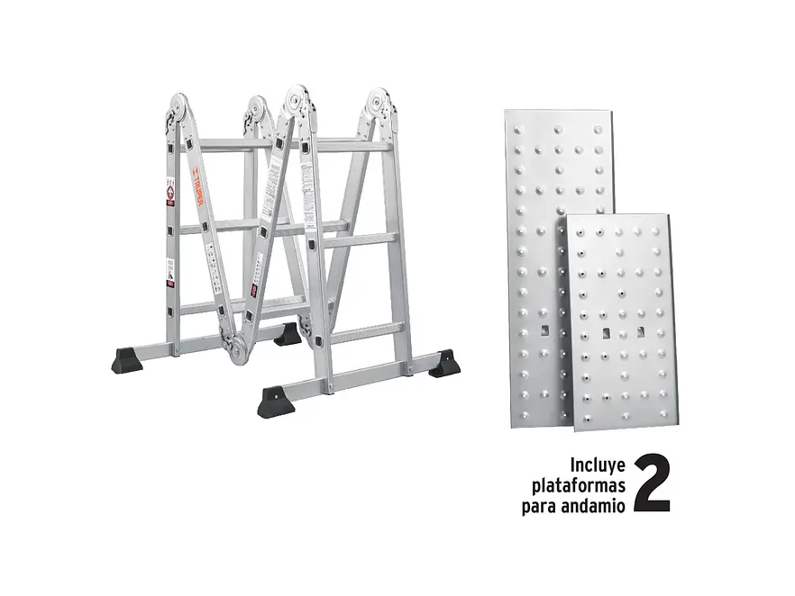 Escalera multiposición Truper 100495, 12 peldaños, Tipo I
