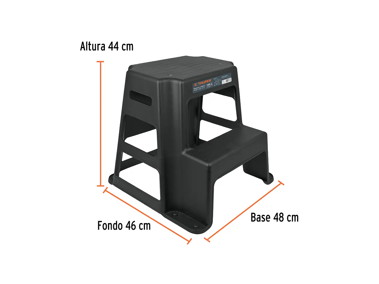 Taburete de 2 escalones TRUPER 10499 - Foto 2 | aztools.co
