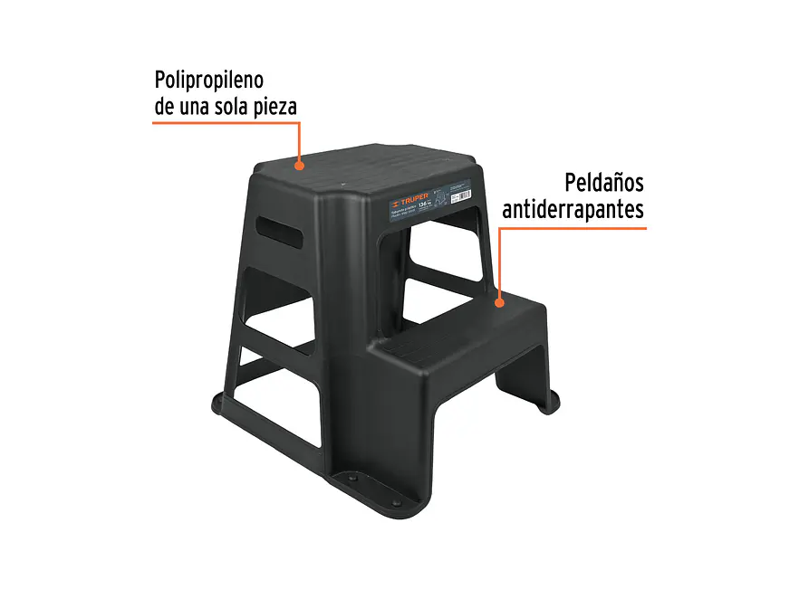 Taburete de 2 escalones TRUPER 10499 - Foto 3 | aztools.co