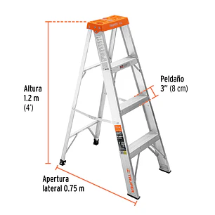 Escalera de tijera Truper 10435 tipo 2, 3 escalones 