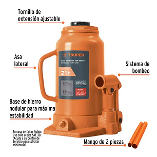 Gato de Botella Truper 14822 - 21 Toneladas | Elevación Segura y Estable