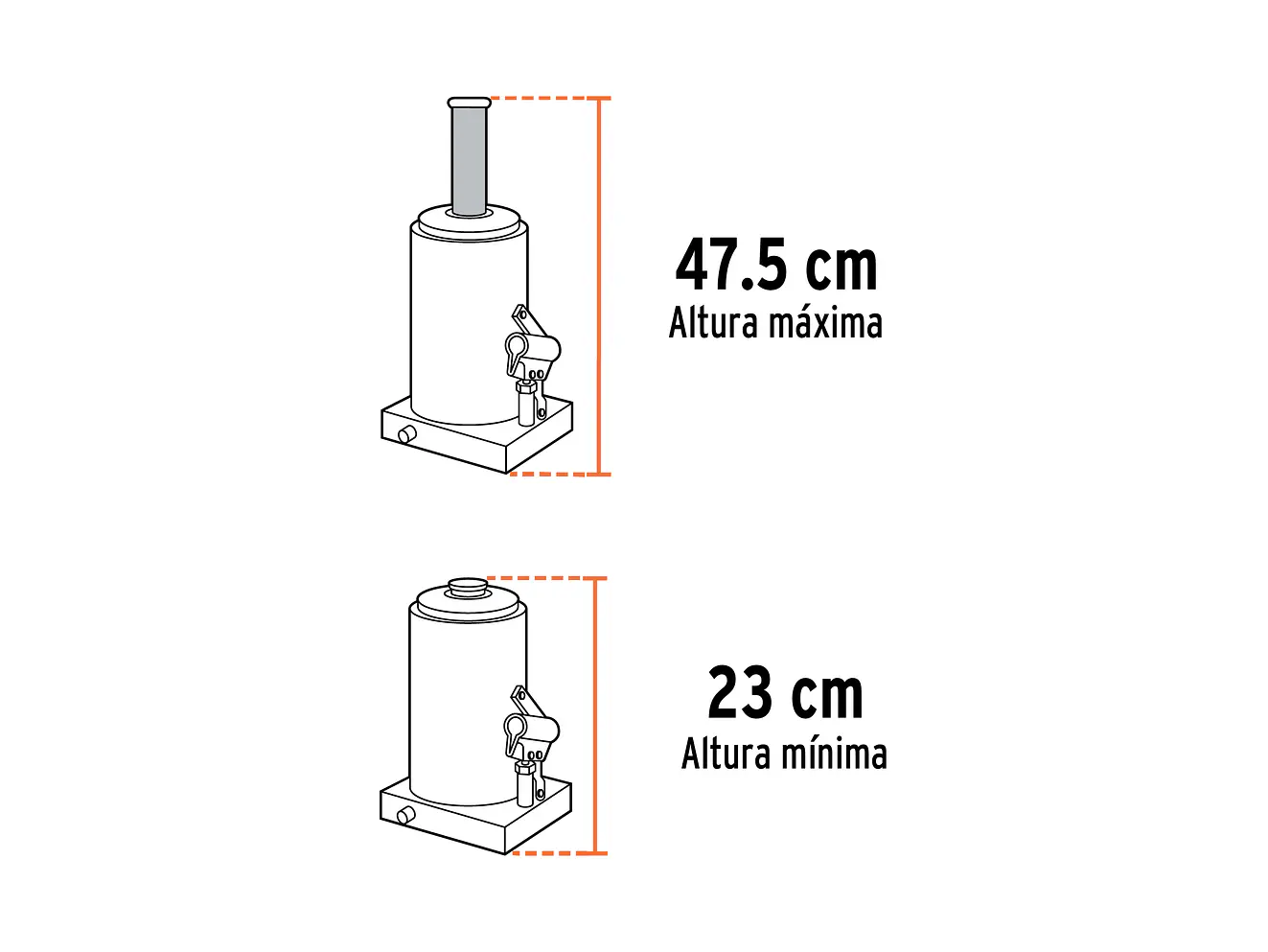Gato de botella Truper 14820, 16 toneladas  - Foto 3 | aztools.co