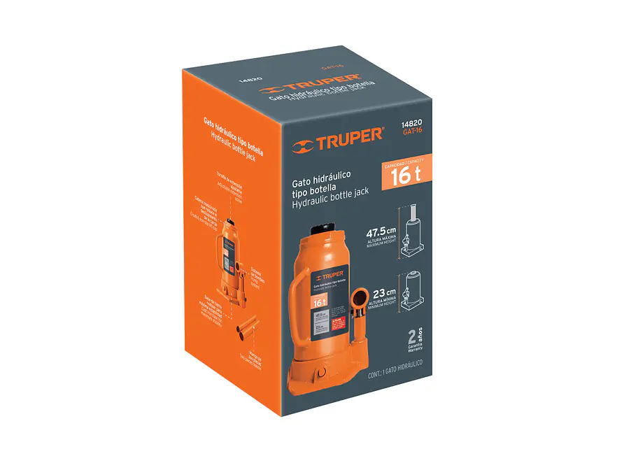 Gato de botella Truper 14820, 16 toneladas  - Foto 4 | aztools.co