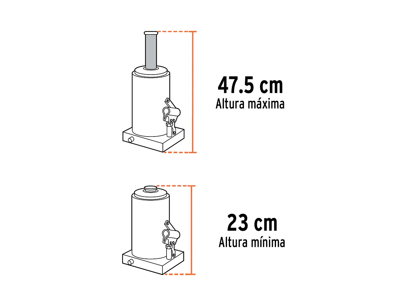 Gato de botella Truper 14818, 12 toneldas - Foto 3 | aztools.co