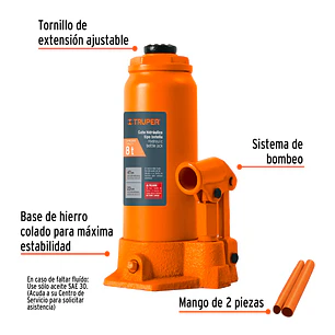 Gato de botella Truper 14816, 8 toneladas 