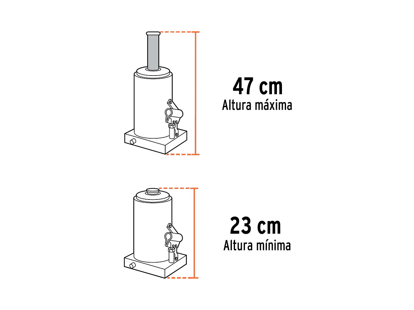 Gato de botella Truper 14816, 8 toneladas  - Foto 3 | aztools.co