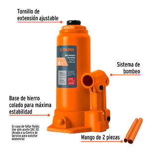 Gato de botella Truper 14814, 6 toneladas 