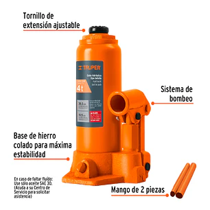 Gato de botella Truper 14812, 4 toneladas 