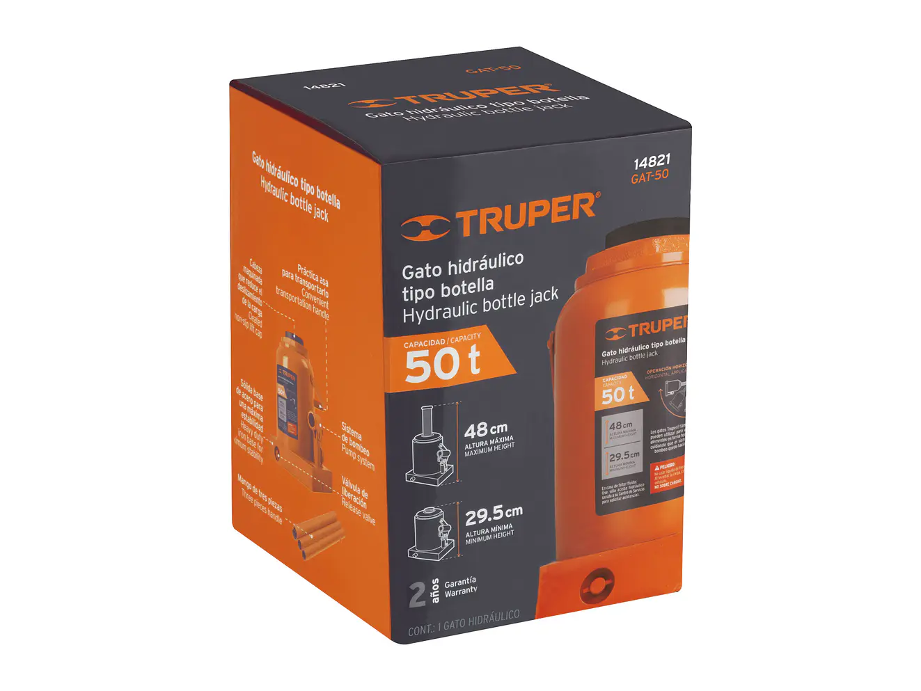 Gato de botella Truper 14821, 50 toneladas - Foto 5 | aztools.co