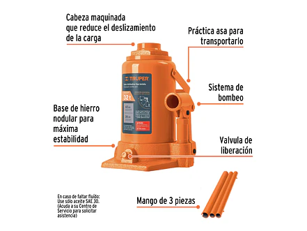 Gato de botella Truper 14819, 32 toneldas - Foto 2 | aztools.co