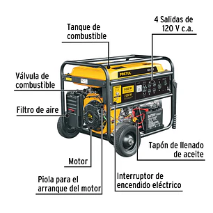 Generador eléctrico con motor a gasolina  Pretul 26036, 8 kW,