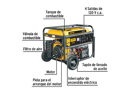 Generador eléctrico con motor a gasolina  Pretul 26036, 8 kW, - Foto 2 | aztools.co
