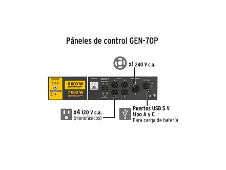 Generador eléctrico con motor a gasolina  Pretul 26036, 8 kW, - Foto 5 | aztools.co